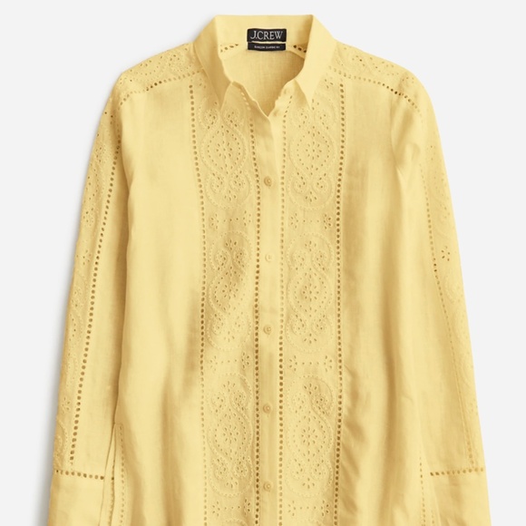 J. Crew Garcon Classic Shirt in Eyelet Linen - Size 4 - Picture 1 of 3